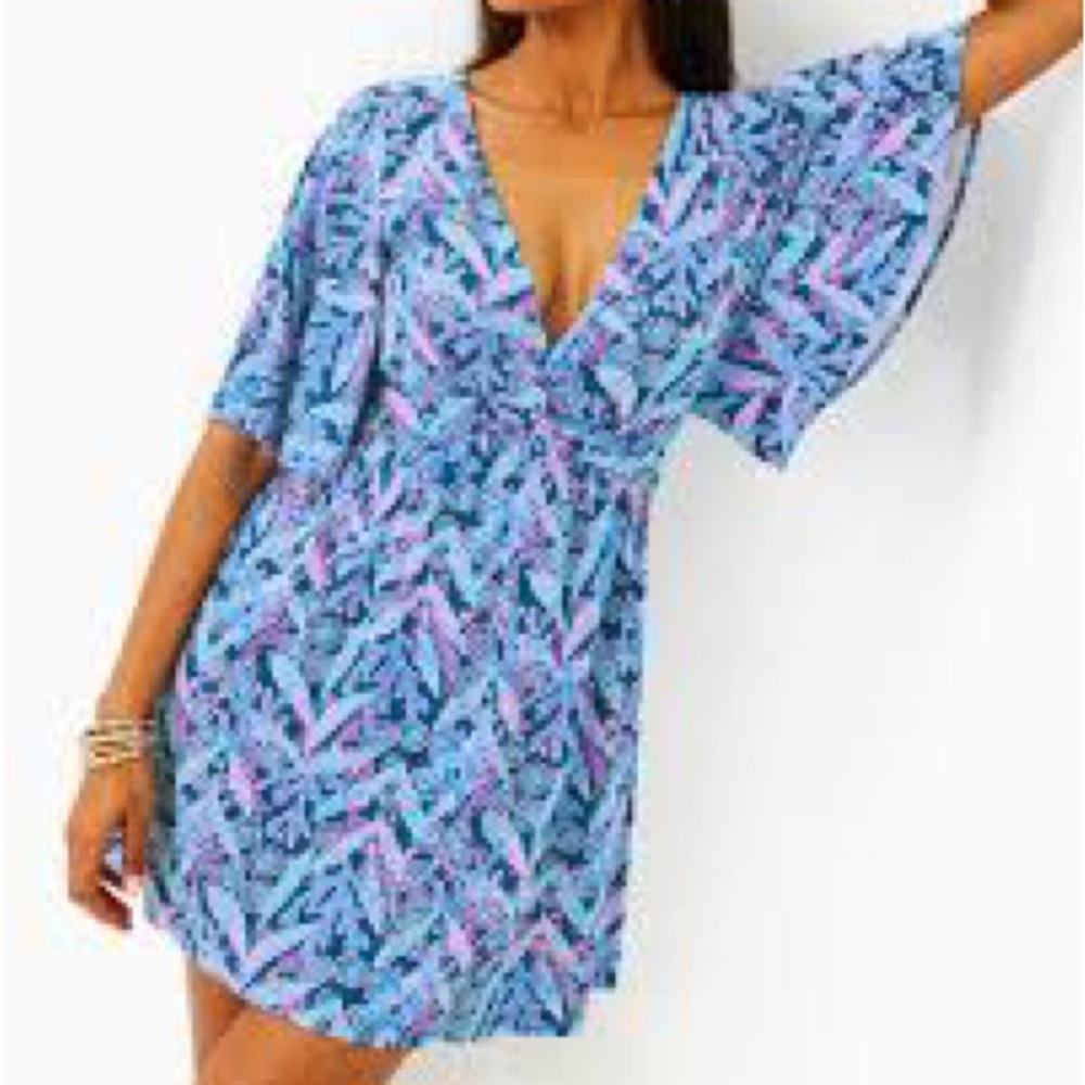 Lilly Pulitzer Minka Skirted Romper Blue Floral Mini Dress Small NWT